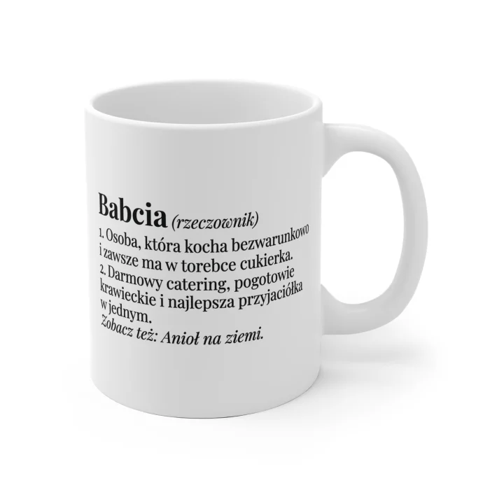 Kubek na Dzień Babci 330ml z nadrukiem Babcia - Rzeczownik