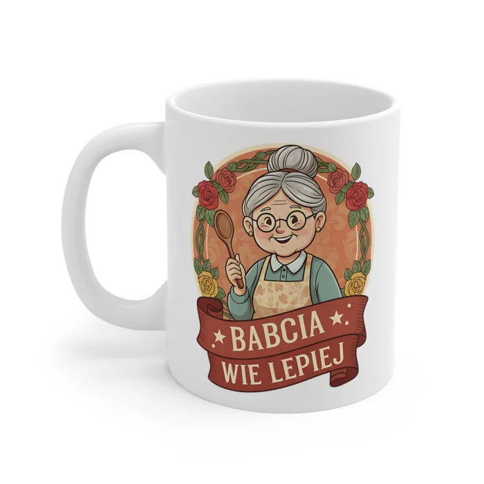 Kubek na Dzień Babci 330ml z nadrukiem Babcia Wie Lepiej