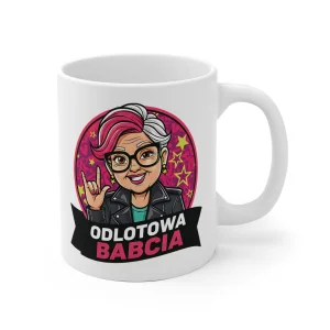 Kubek na Dzień Babci 330ml z nadrukiem Odlotowa Babcia