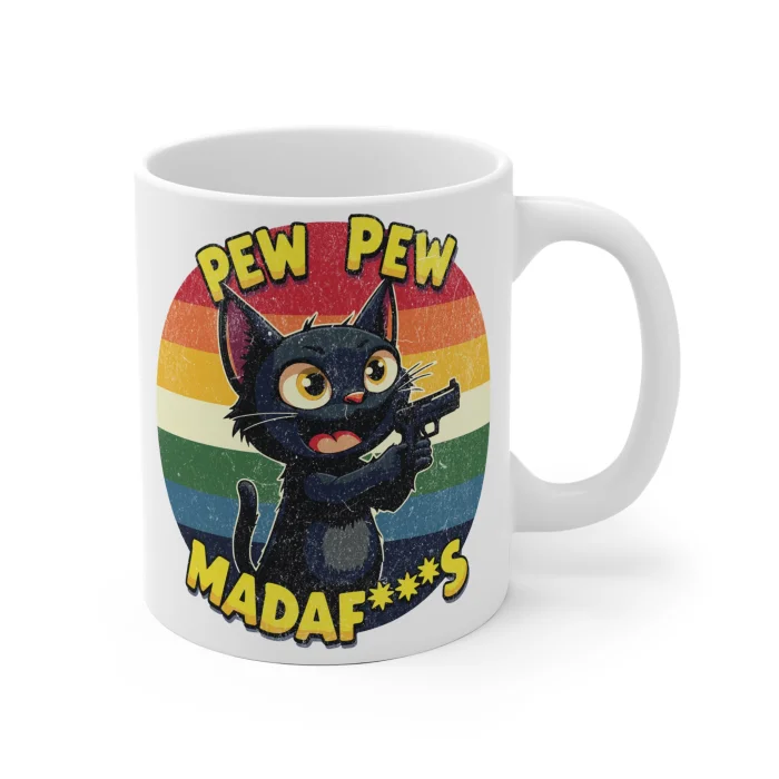 Kubek 330ml z nadrukiem Pew Pew Madaf***s