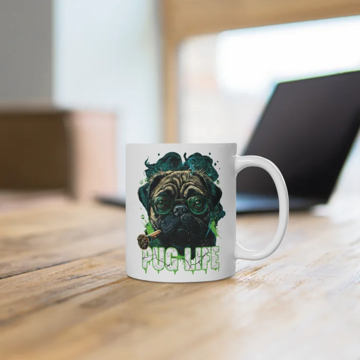 Kubek 330ml z nadrukiem Pug Life