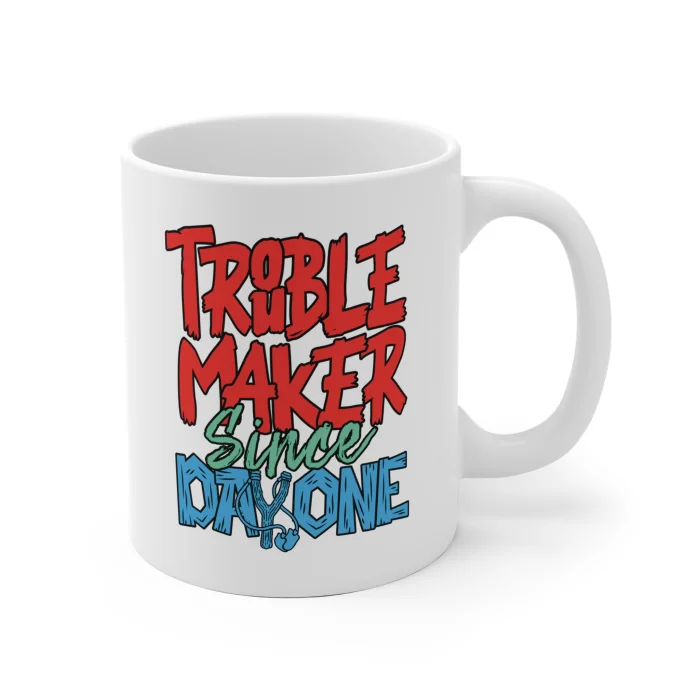 Kubek 330ml z nadrukiem Trouble Maker