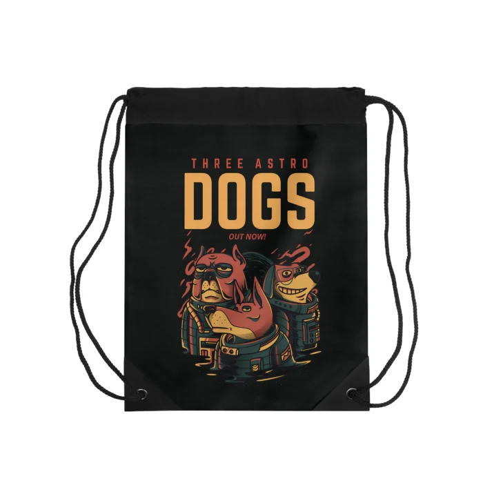 Worek z nadrukiem Three Astro Dogs Czarna