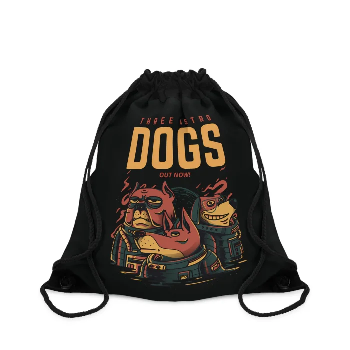 Worek z nadrukiem Three Astro Dogs Czarna