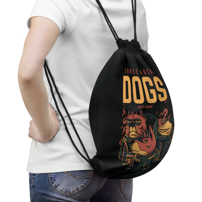 Worek z nadrukiem Three Astro Dogs Czarna