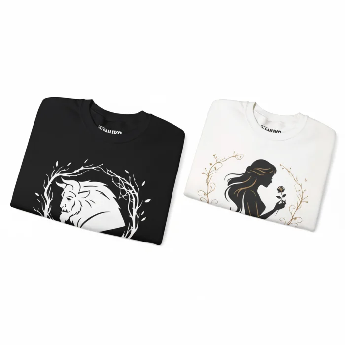 Bluza dla par z nadrukiem Beauty and Beast