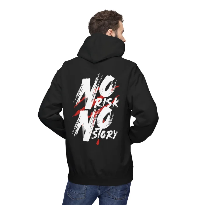 Bluza z kapturem z nadrukiem No Risk No Story