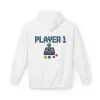 Bluza z kapturem dla par z nadrukiem Player1 & Player2
