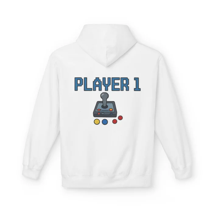 Bluza z kapturem dla par z nadrukiem Player1 & Player2