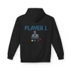 Bluza z kapturem dla par z nadrukiem Player1 & Player2