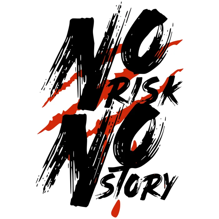 T-shirt Damski z nadrukiem No Risk No Story
