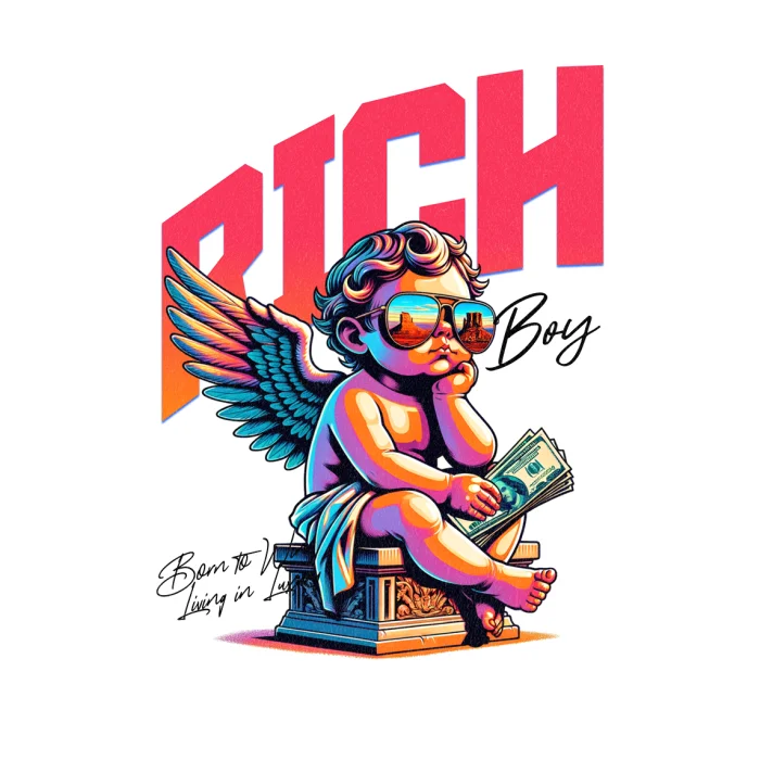 T-shirt Damski z nadrukiem Rich Boy