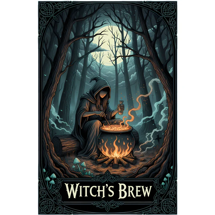 Bluza z kapturem z nadrukiem Witch's Brew