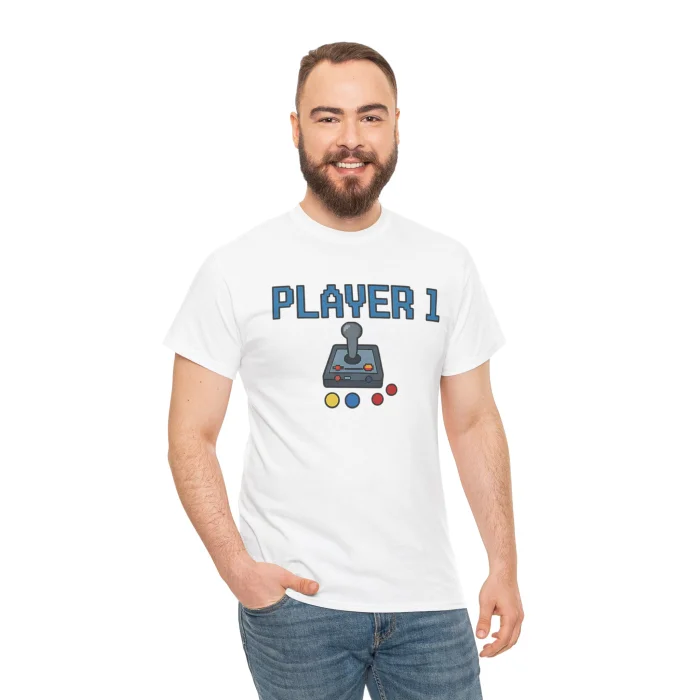Koszulka dla par z nadrukiem Player1 & Player2