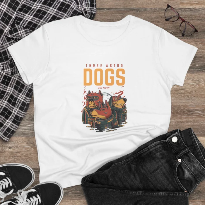 T-shirt Damski z nadrukiem Three Astro Dogs