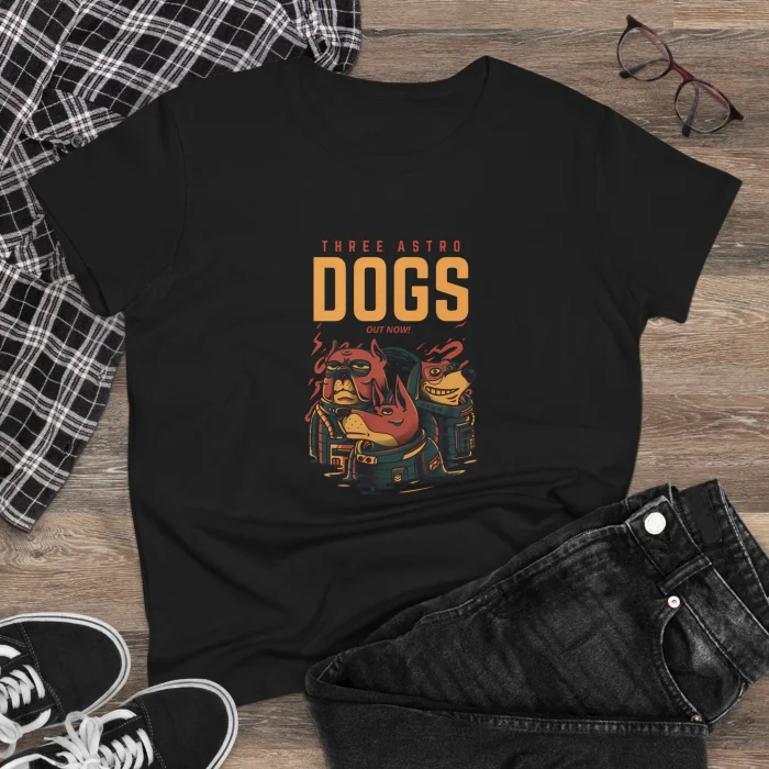 T-shirt Damski z nadrukiem Three Astro Dogs