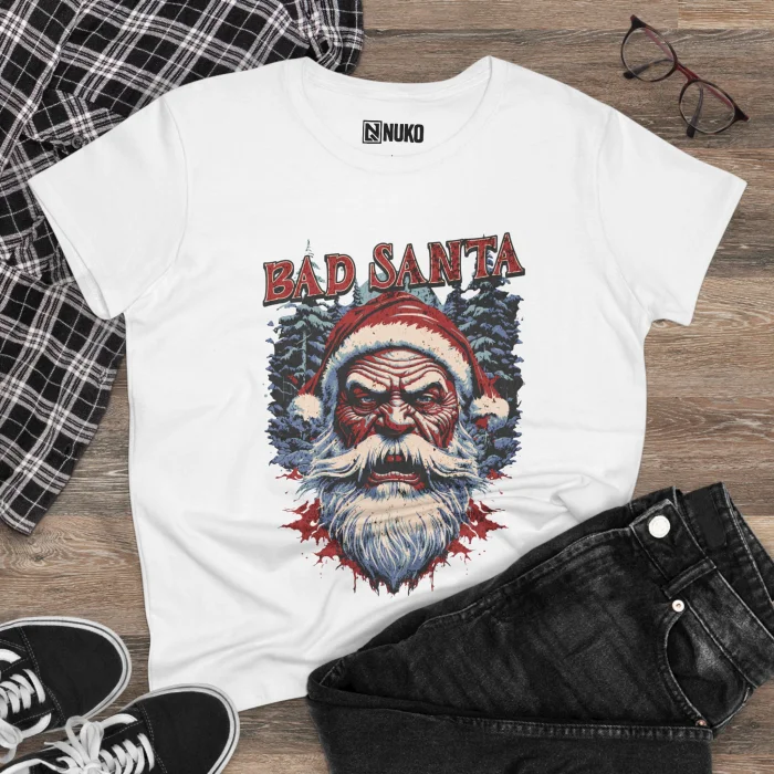 T-shirt Damski z nadrukiem Bad Santa