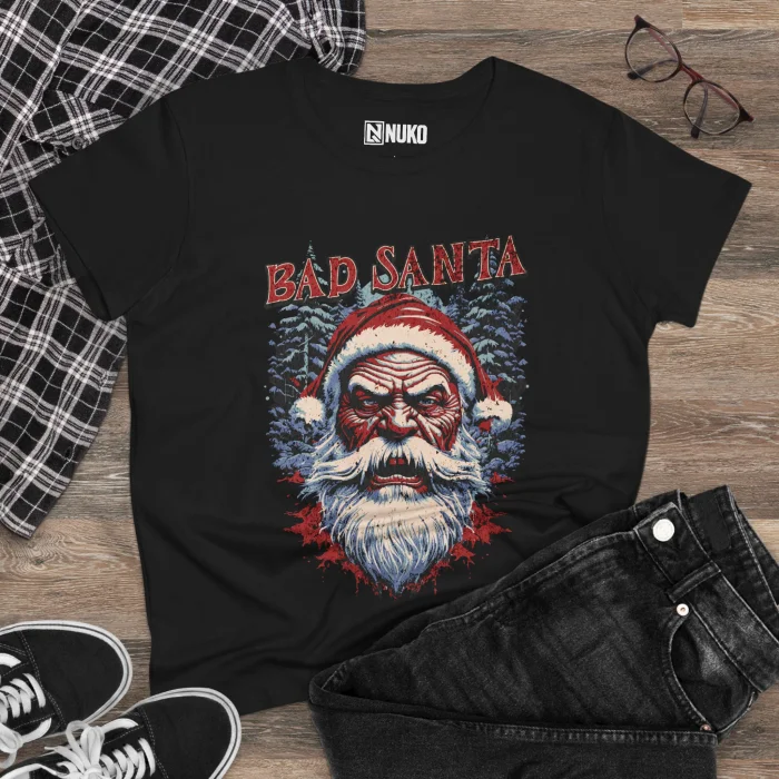 T-shirt Damski z nadrukiem Bad Santa