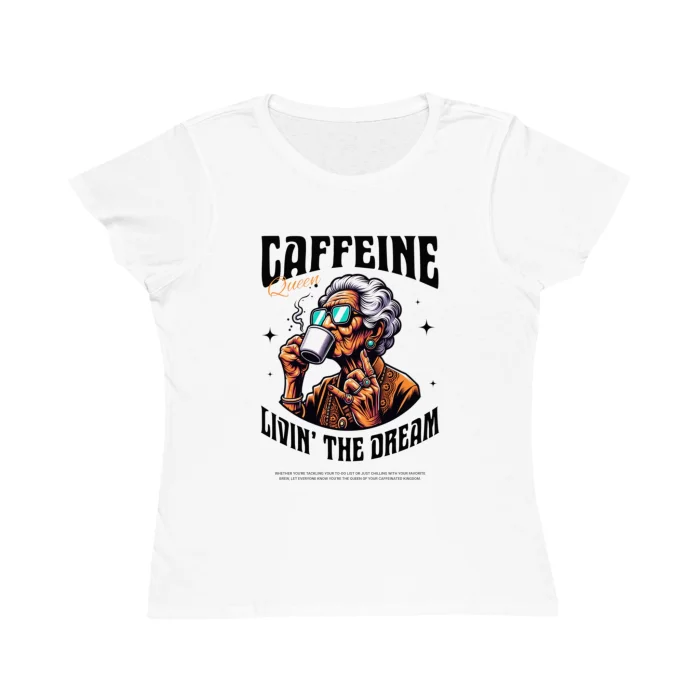 T-shirt Damski z nadrukiem Caffeine Queen