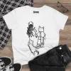 T-shirt Damski z nadrukiem Devil Cat