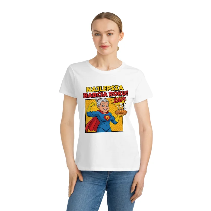 T-shirt Damski z nadrukiem Najlepsza Babcia Roku