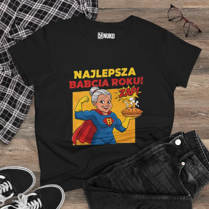 T-shirt Damski z nadrukiem Najlepsza Babcia Roku