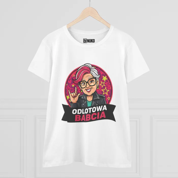 T-shirt Damski z nadrukiem Odlotowa Babcia