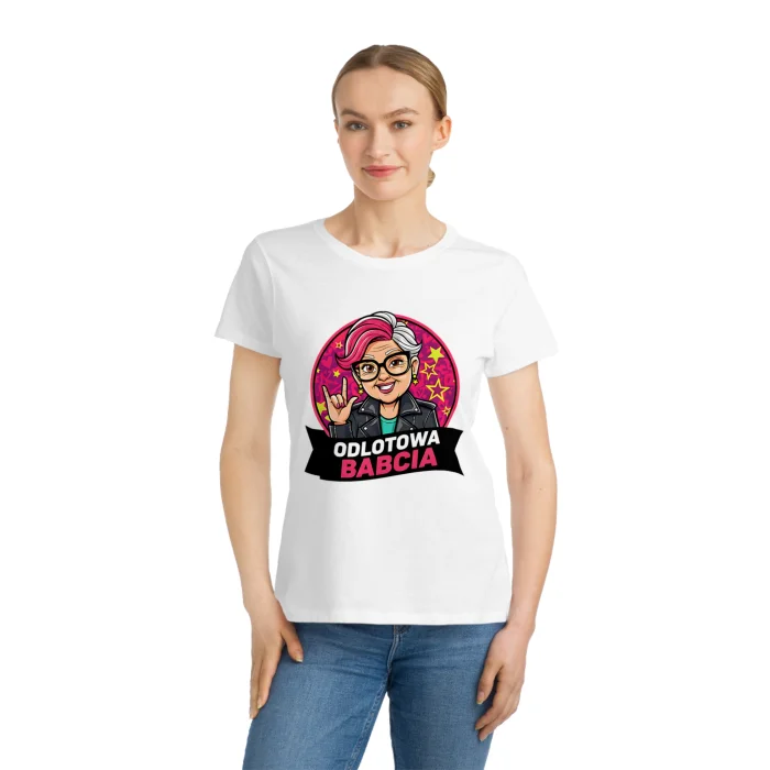 T-shirt Damski z nadrukiem Odlotowa Babcia