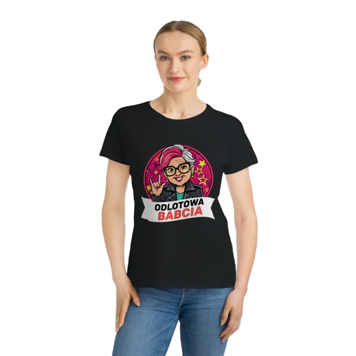 T-shirt Damski z nadrukiem Odlotowa Babcia