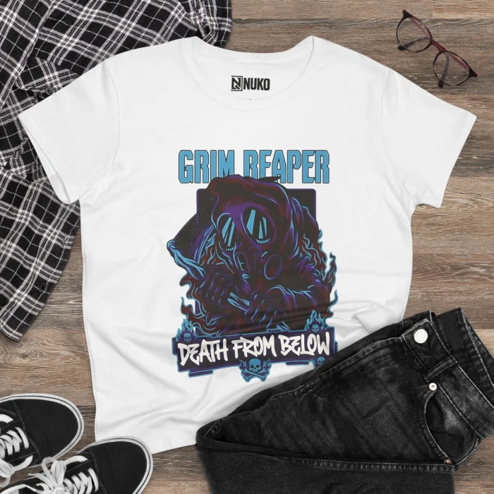 T-shirt Damski z nadrukiem Grim Reaper