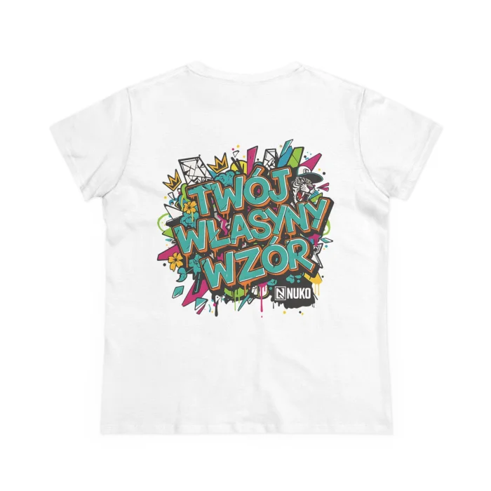 T-shirt damski z własnym nadrukiem na plecach