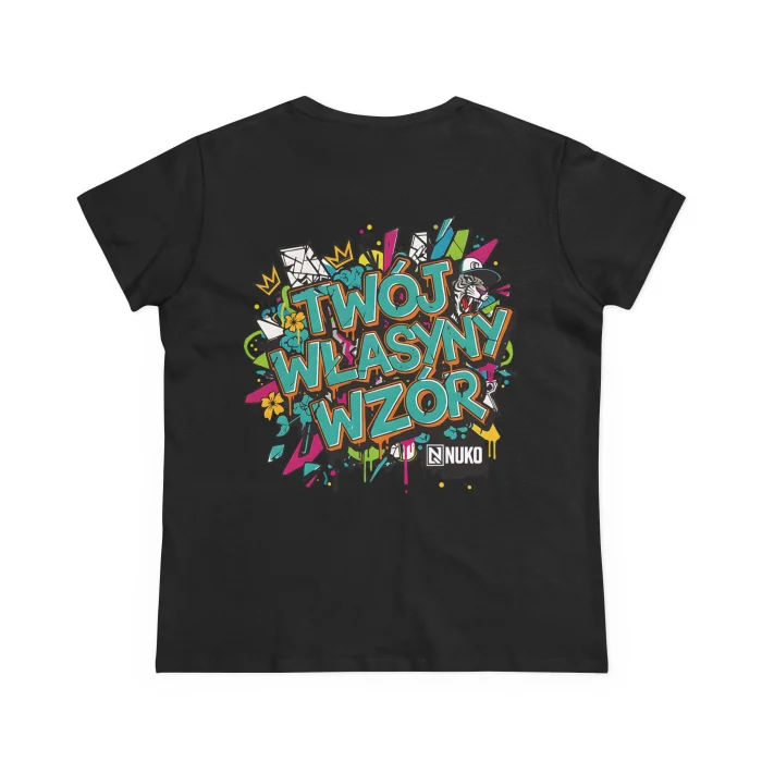 T-shirt damski z własnym nadrukiem na plecach