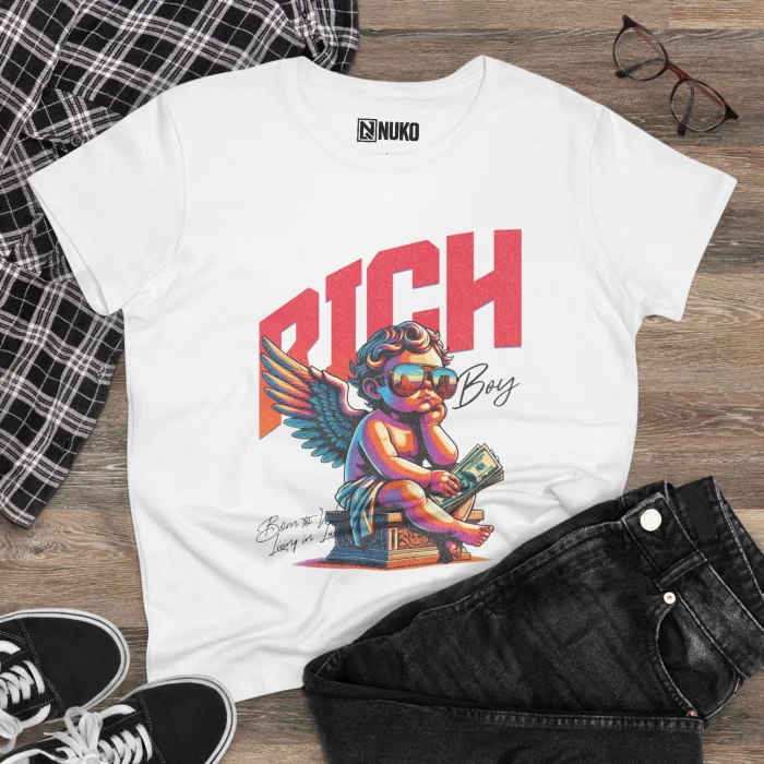 T-shirt Damski z nadrukiem Rich Boy