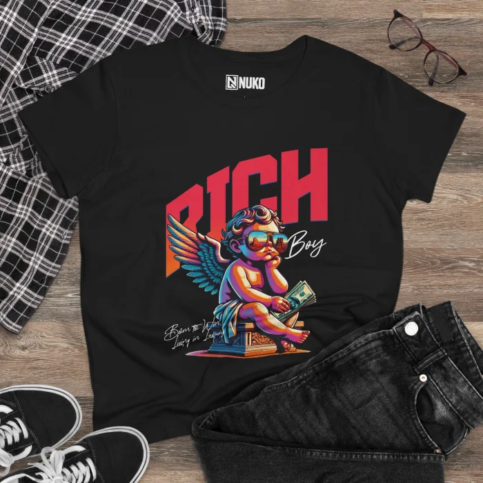 T-shirt Damski z nadrukiem Rich Boy