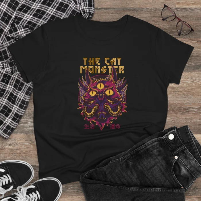 T-shirt Damski z nadrukiem The Cat Monster
