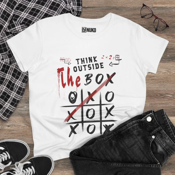 T-shirt Damski z nadrukiem Think Outside The box