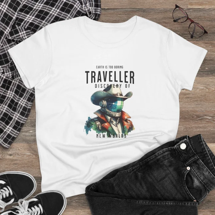 T-shirt Damski z nadrukiem Traveller Cowboy