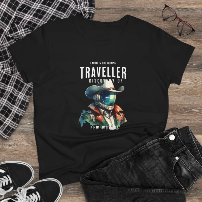 T-shirt Damski z nadrukiem Traveller Cowboy