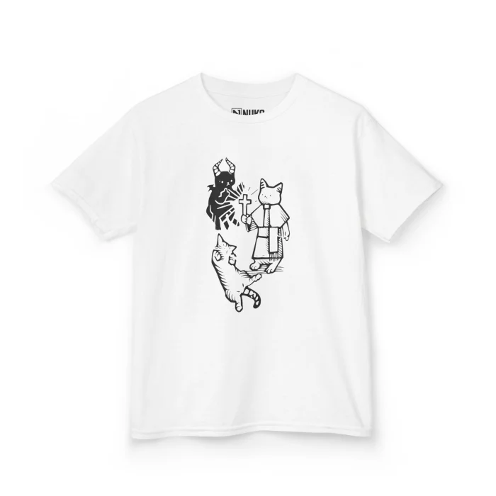T-shirt Dziecięcy z nadrukiem Devil Cat