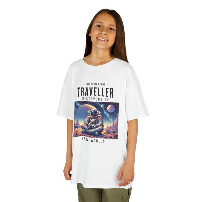 T-shirt Dziecięcy z nadrukiem Traveller with Teddy
