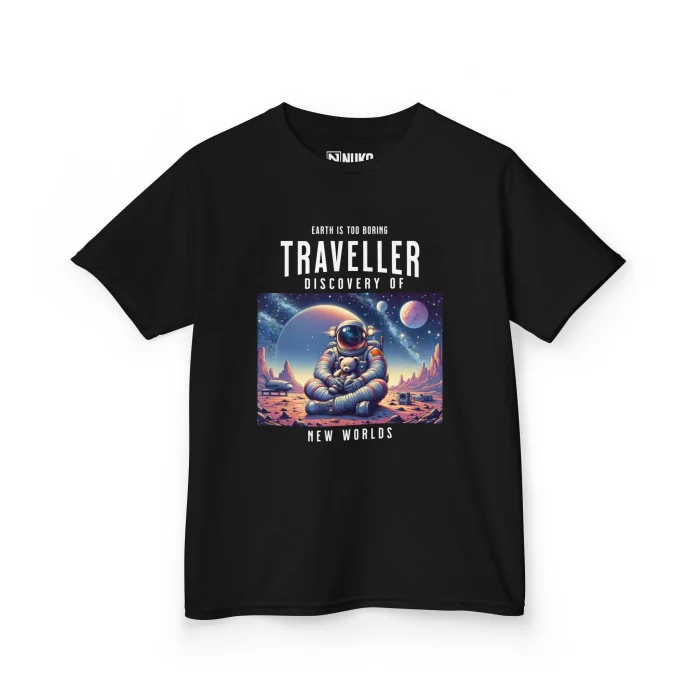 T-shirt Dziecięcy z nadrukiem Traveller with Teddy