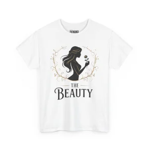 Koszulka dla par z nadrukiem Beauty and Beast