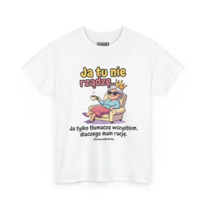 T-shirt z nadrukiem Babcia - Królowa Rodziny