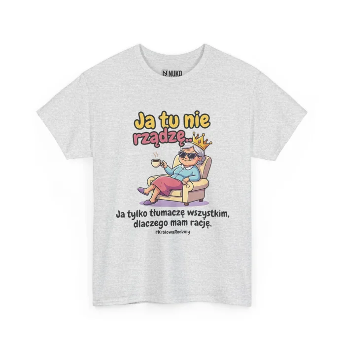 T-shirt z nadrukiem Babcia - Królowa Rodziny