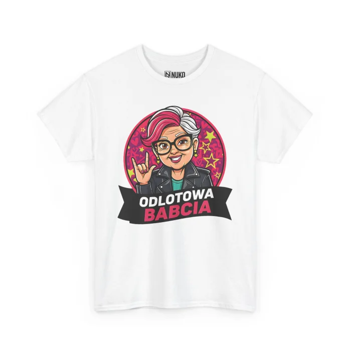 T-shirt z nadrukiem Odlotowa Babcia