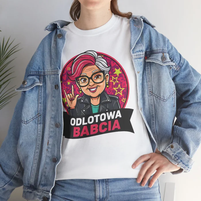 T-shirt z nadrukiem Odlotowa Babcia