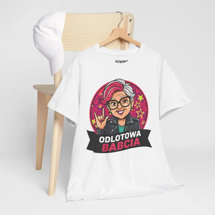 T-shirt z nadrukiem Odlotowa Babcia