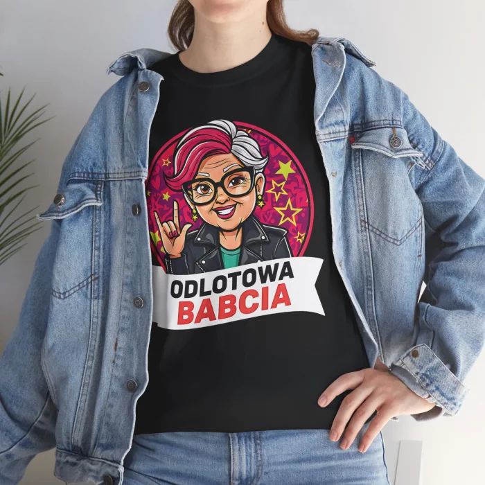 T-shirt z nadrukiem Odlotowa Babcia