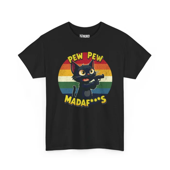 T-shirt z nadrukiem Pew Pew Madaf***s
