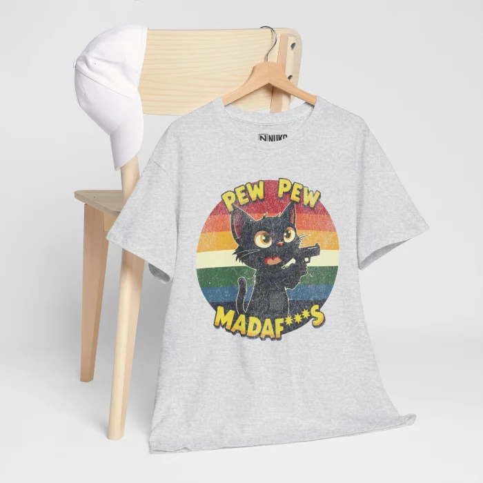 T-shirt z nadrukiem Pew Pew Madaf***s